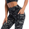 High Impact Sport Leggings Set Sweat-Wicking Printed Workout Sets Quick Dry Fitness Camouflage Yoga Set